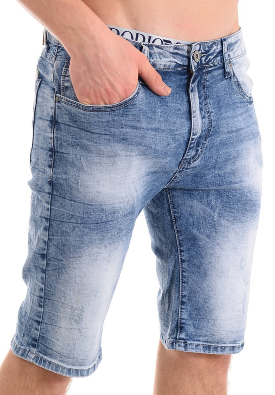 Męskie Spodenki Jeansowe Niebieskie