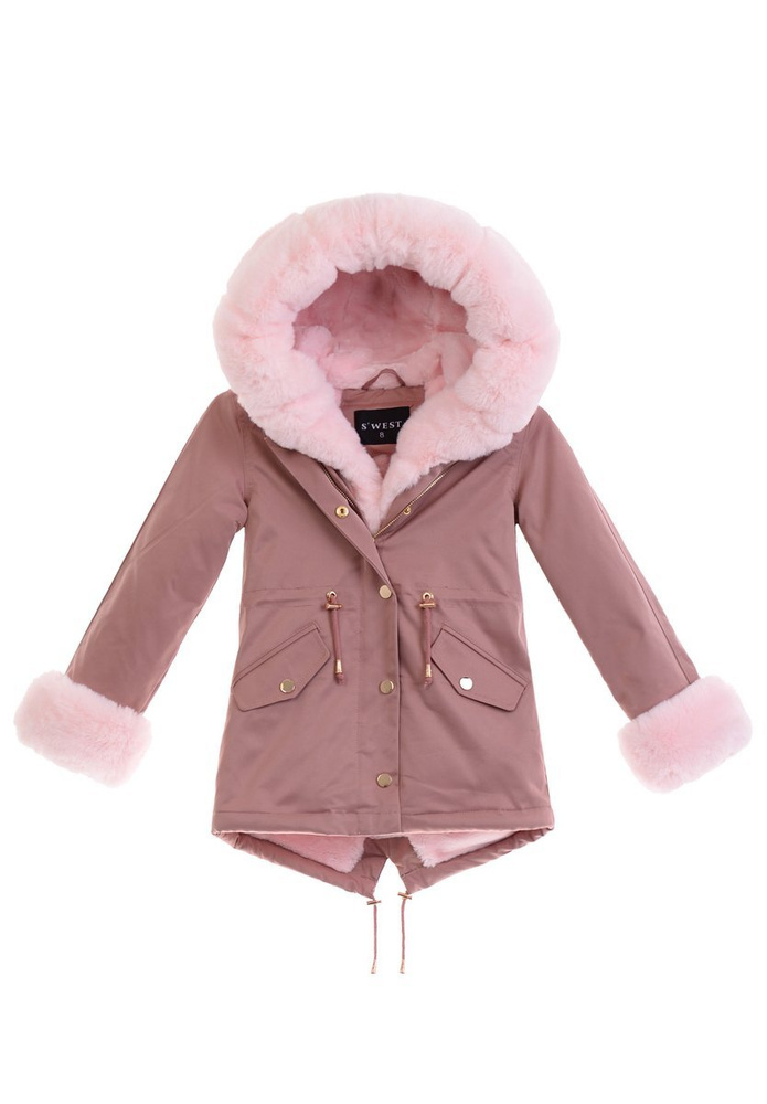 Dziecięca Parka Zimowa Agatka Różowa Z Różowym Futerkiem