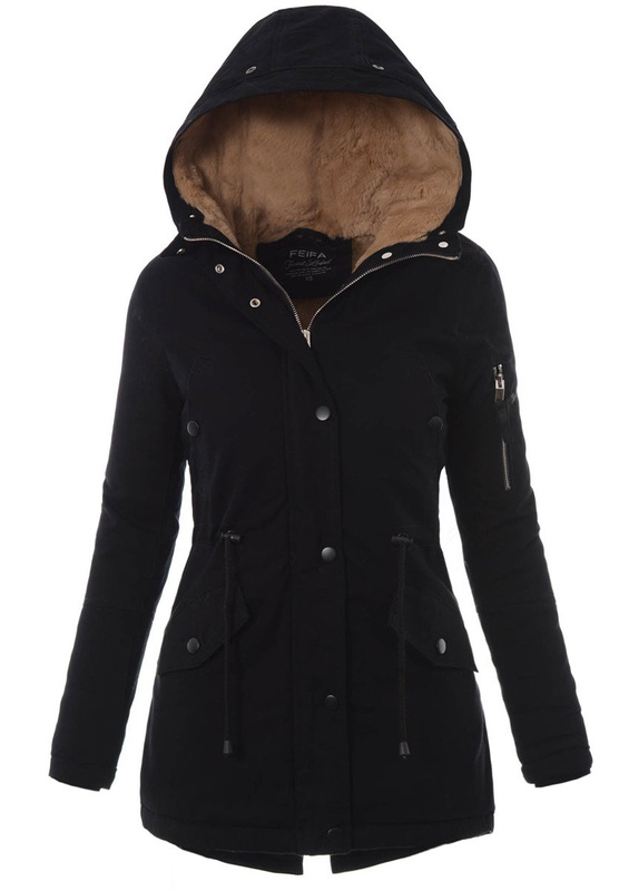 Damska Kurtka Parka Zimowa Czarna