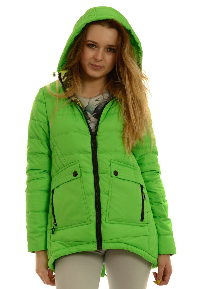 Damska Jesienna Wiosenna Kurtka Tamara Zielona Neonowa