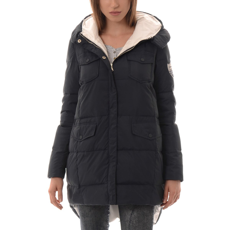 Damska Asymetryczna Kurtka Zimowa Granat