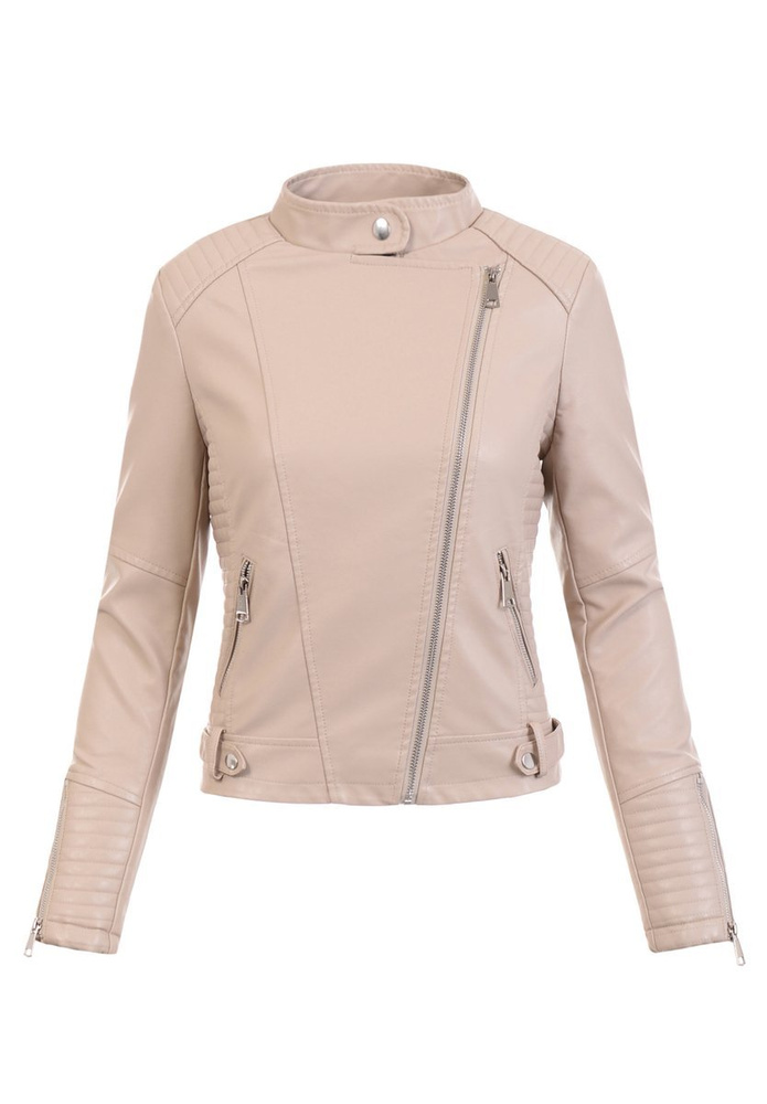 Damska Kurtka Ramoneska Beżowa