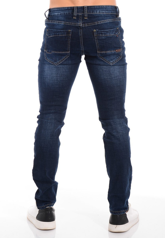 Męskie Spodnie Jeansowe Granatowe