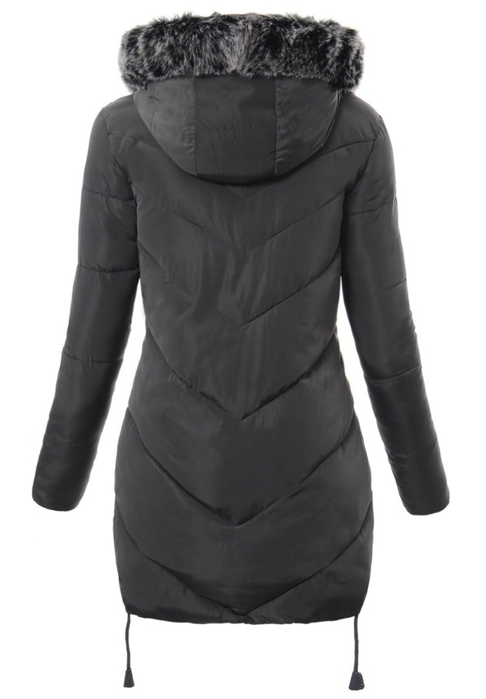 Damska Zimowa Kurtka Ortalionowa Lucyna Ciemno Szara