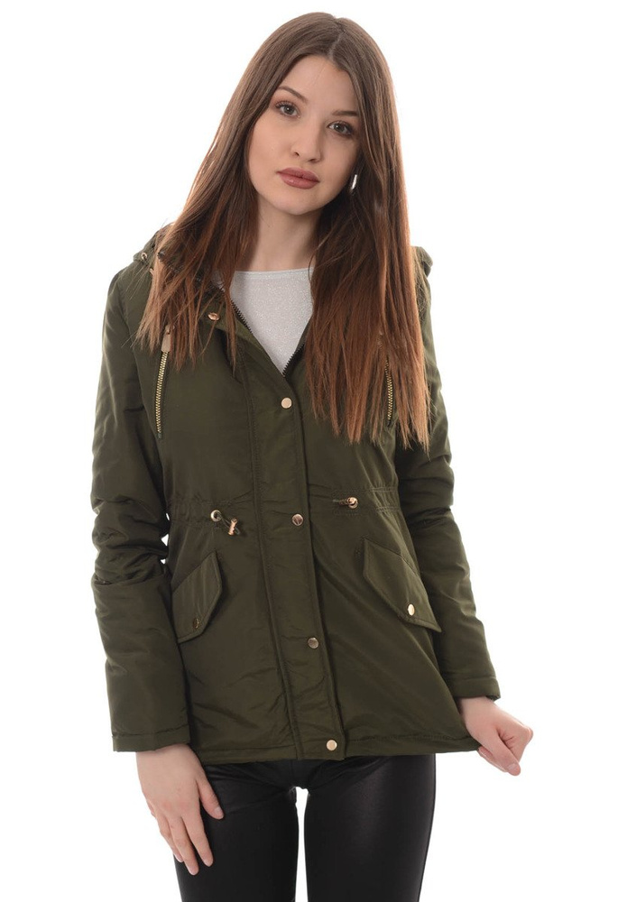 Damska Kurtka Parka Ortalionowa Wiosenna Ania Zielona