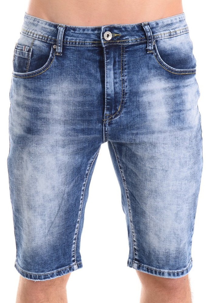 Męskie Spodenki Jeansowe Granatowe