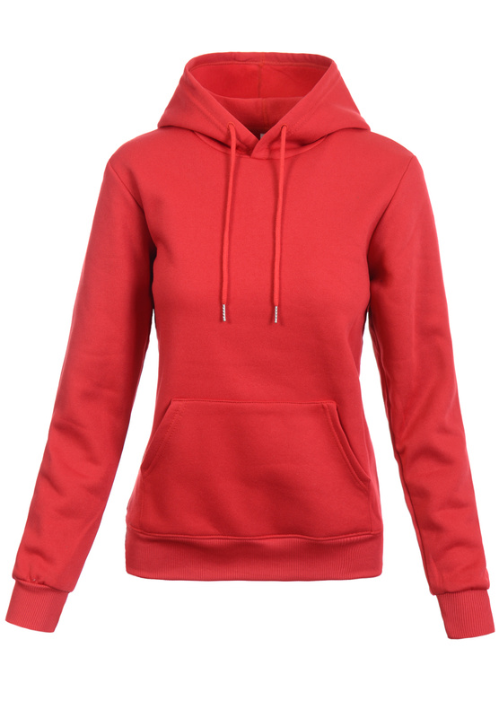 Damska Bluza Z Kapturem Kangurka Czerwona