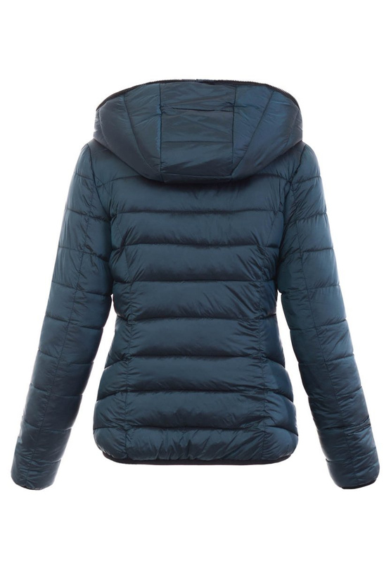 Damska Kurtka Ortalionowa Molly Zielona z Czarnym Futerkiem