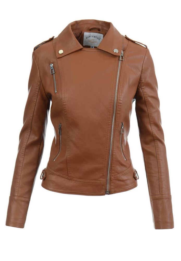 Damska Kurtka Ramoneska Inka Ceglana