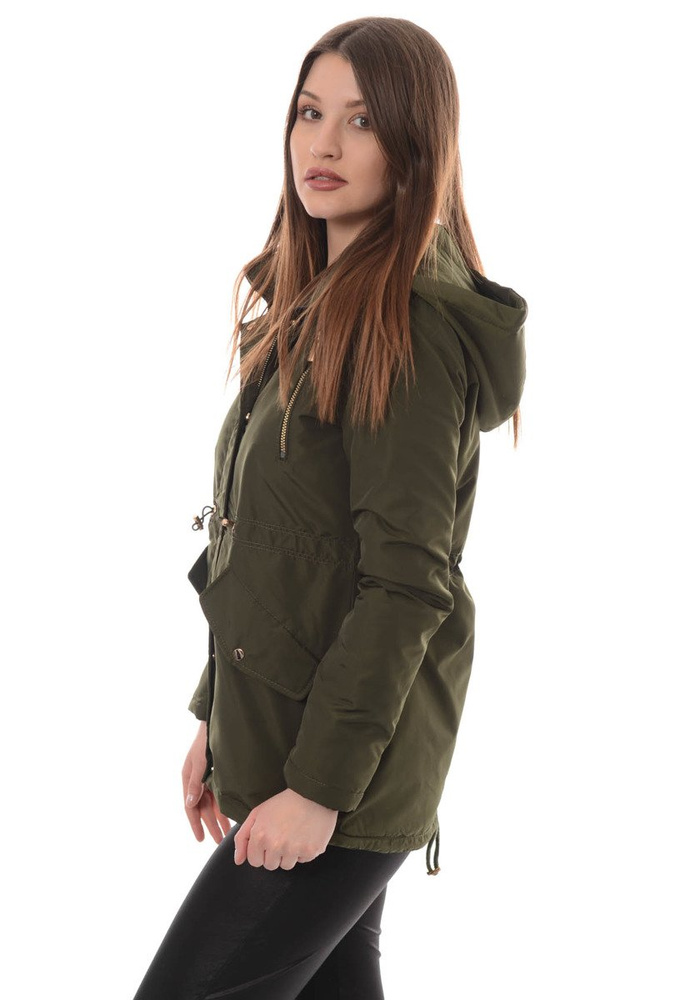 Damska Kurtka Parka Ortalionowa Wiosenna Ania Zielona