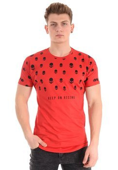 Męska Koszulka T-Shirt Nadruk Czerwona