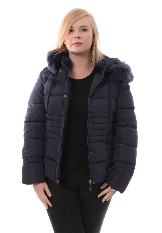 Damska Zimowa Ortalionowa Kurtka Granatowa
