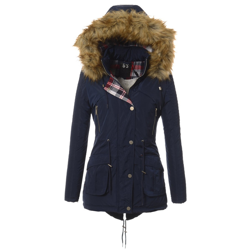 Parka Kurtka Zimowa Granatowa