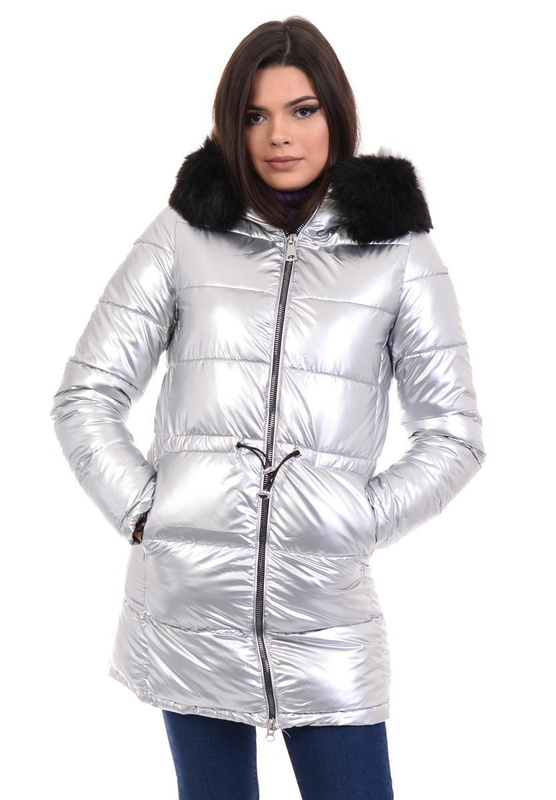 Damska Kurtka Ortalionowa Adelajda Szara