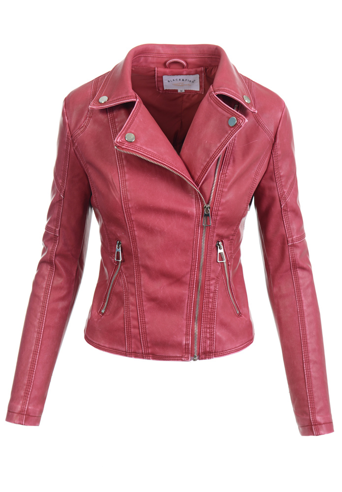 Damska Kurtka Ramoneska Eliza Czerwona