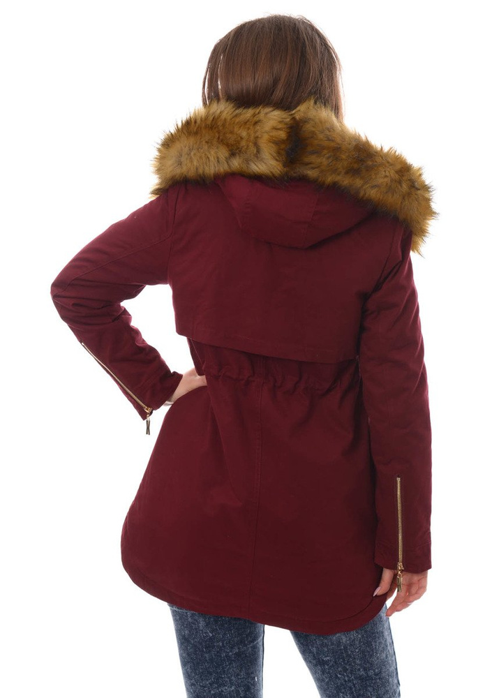 Damska Kurtka Parka Zimowa Karmen Bordowa