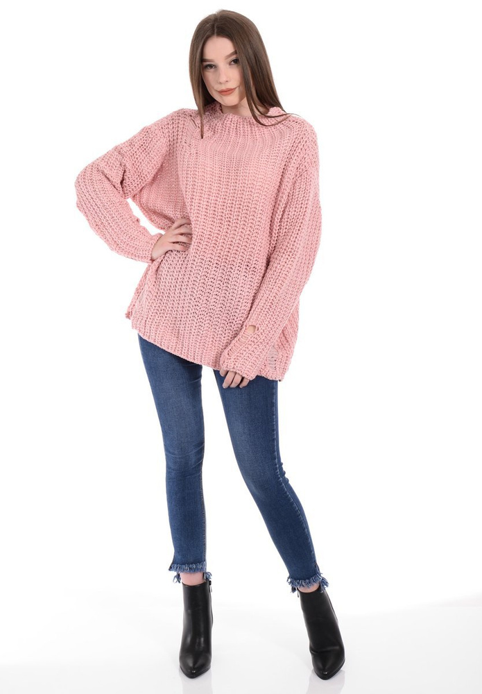 Damski Sweter Oversize Różowy