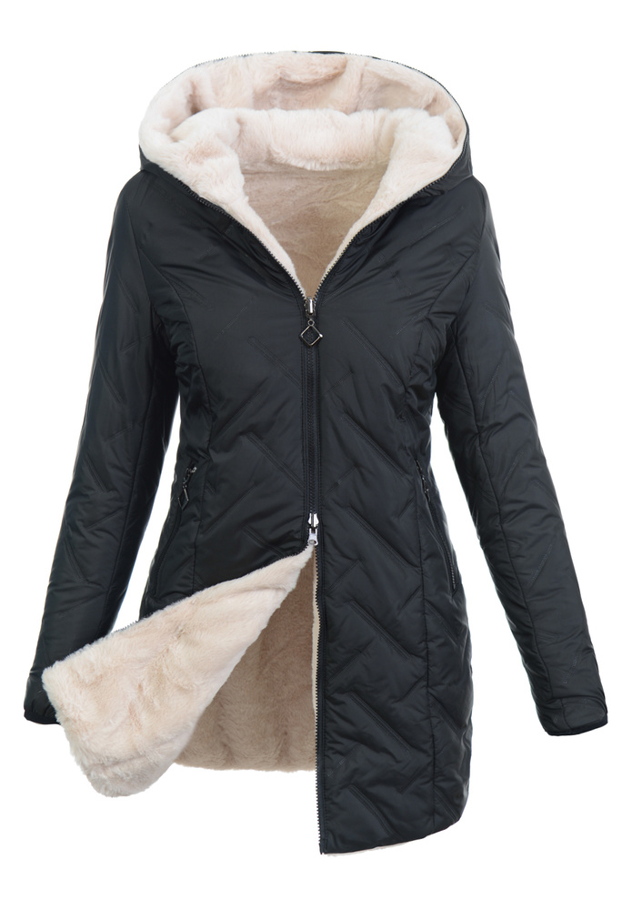 Damska Kurtka Dwustronna Zimowa Damiana Czarna