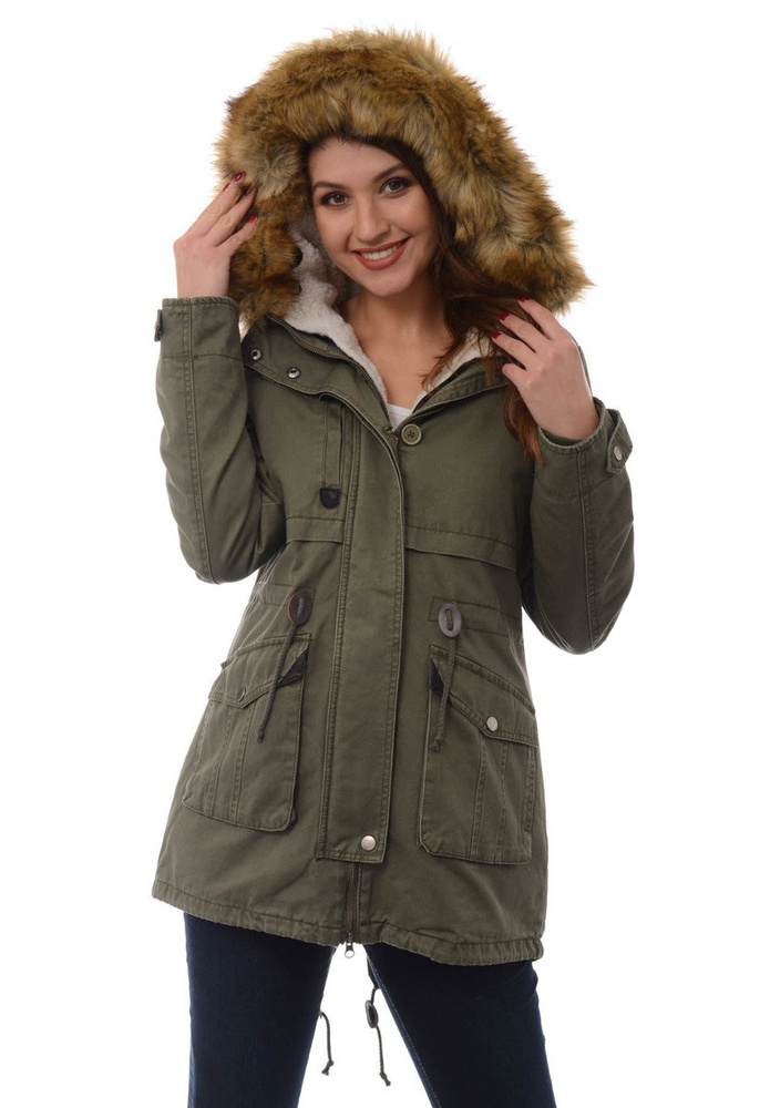 Damska Parka Kurtka Wiosenno Zimowa 2w1 Benita Zielona