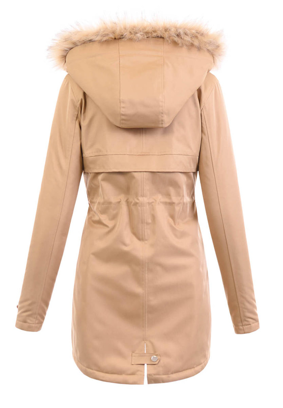 Damska Kurtka Zimowa Parka Aleksandra Beżowa