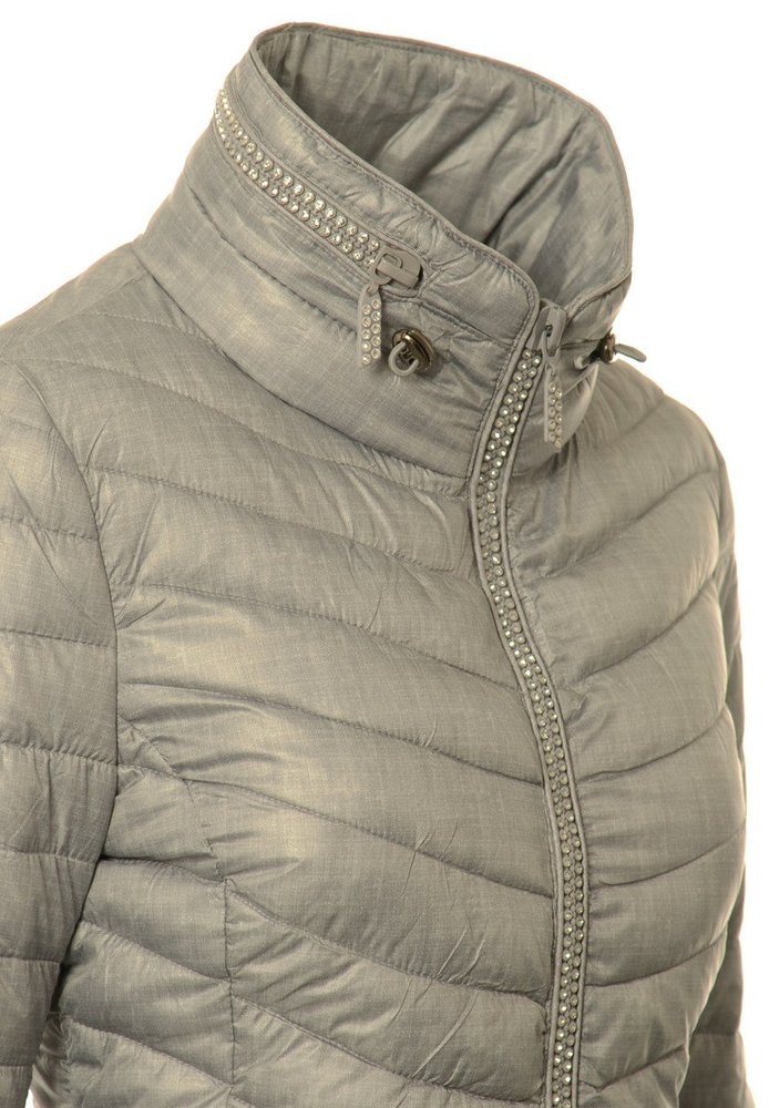 Damska Jesienna Wiosenna Kurtka Ortalionowa Szara Melanż