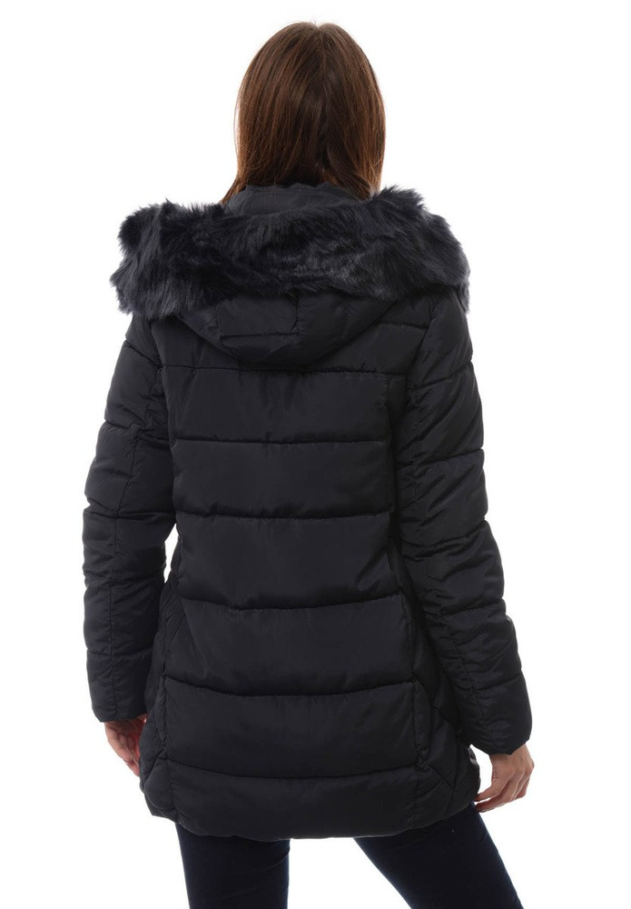 Damska Długa Zimowa Kurtka Ortalionowa Elena Granatowa