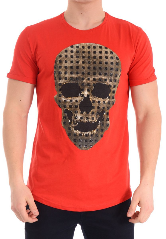 Męska Koszulka T-Shirt Nadruk Czerwona