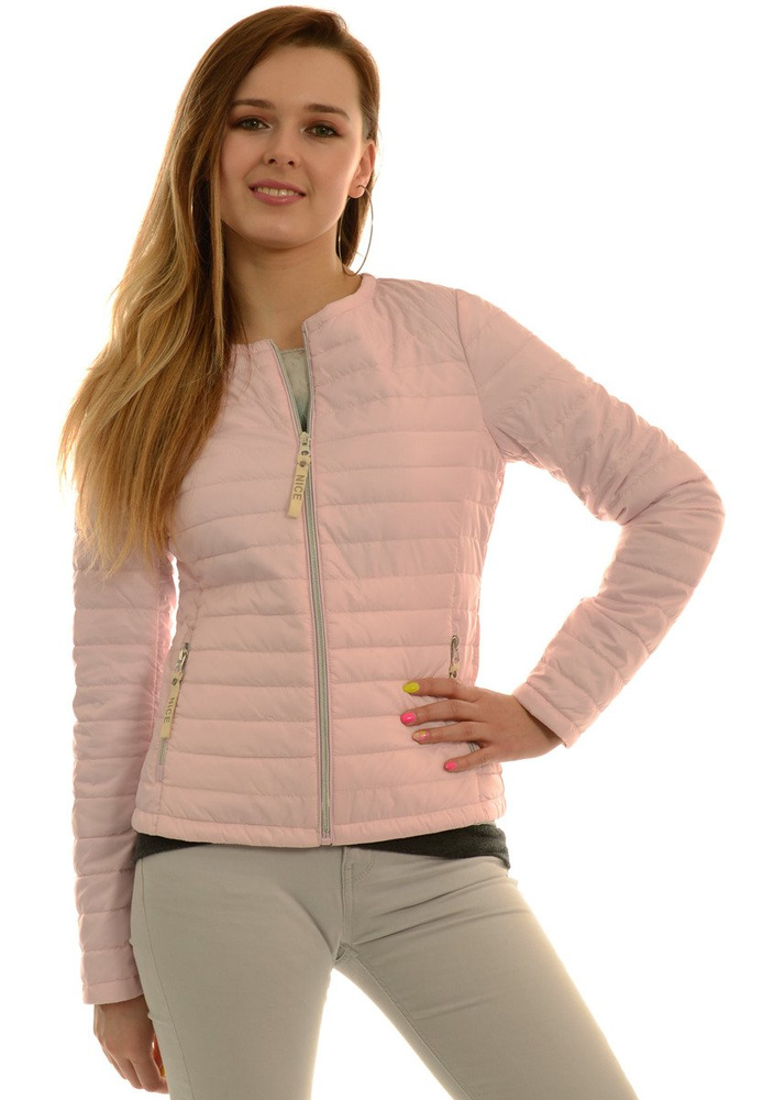 Damska Jesienna Wiosenna Kurtka Ortalionowa Różowa