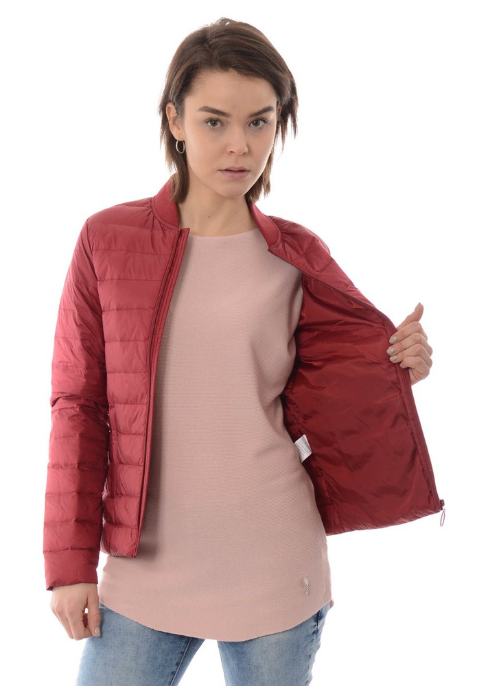 Damska Puchowa Wiosenna Kurtka Kornelia Bordowa