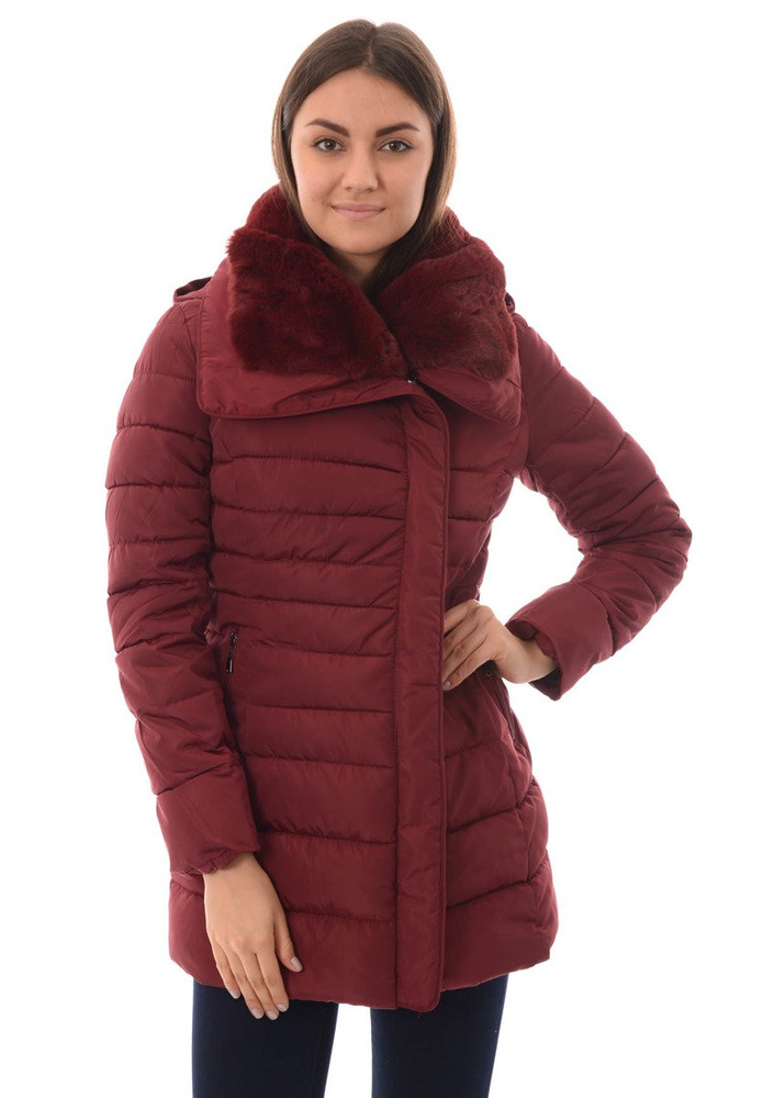 Damska Zimowa Kurtka Ortalionowa Żaneta Bordowa