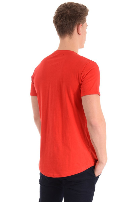 Męska Koszulka T-Shirt Nadruk Czerwona