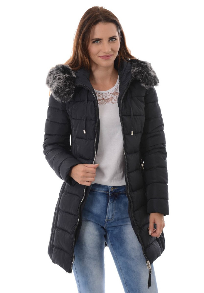 Damska Zimowa Kurtka Ortalionowa Granatowa