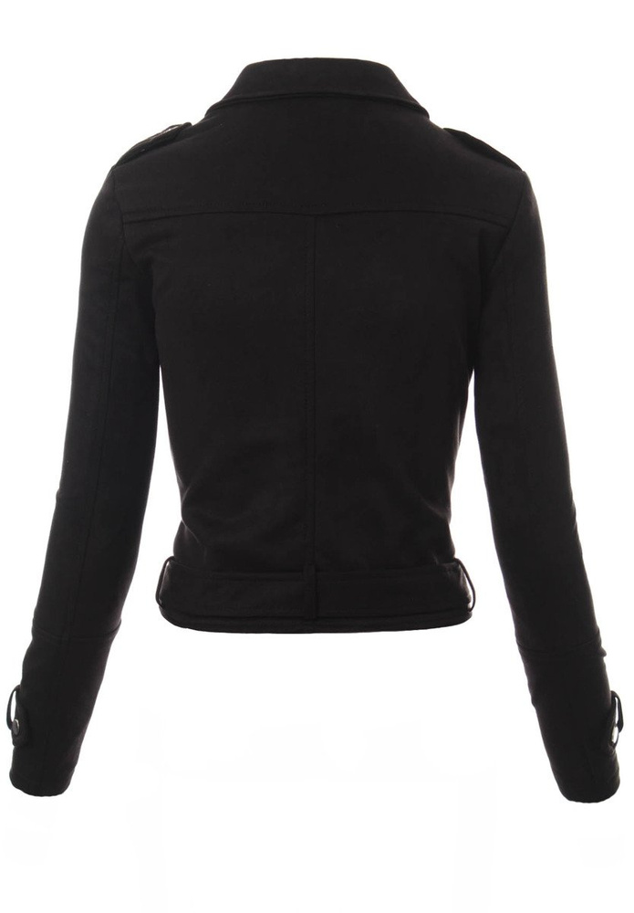 Ramoneska Nela w Kolorze Czarnym z Zamszu