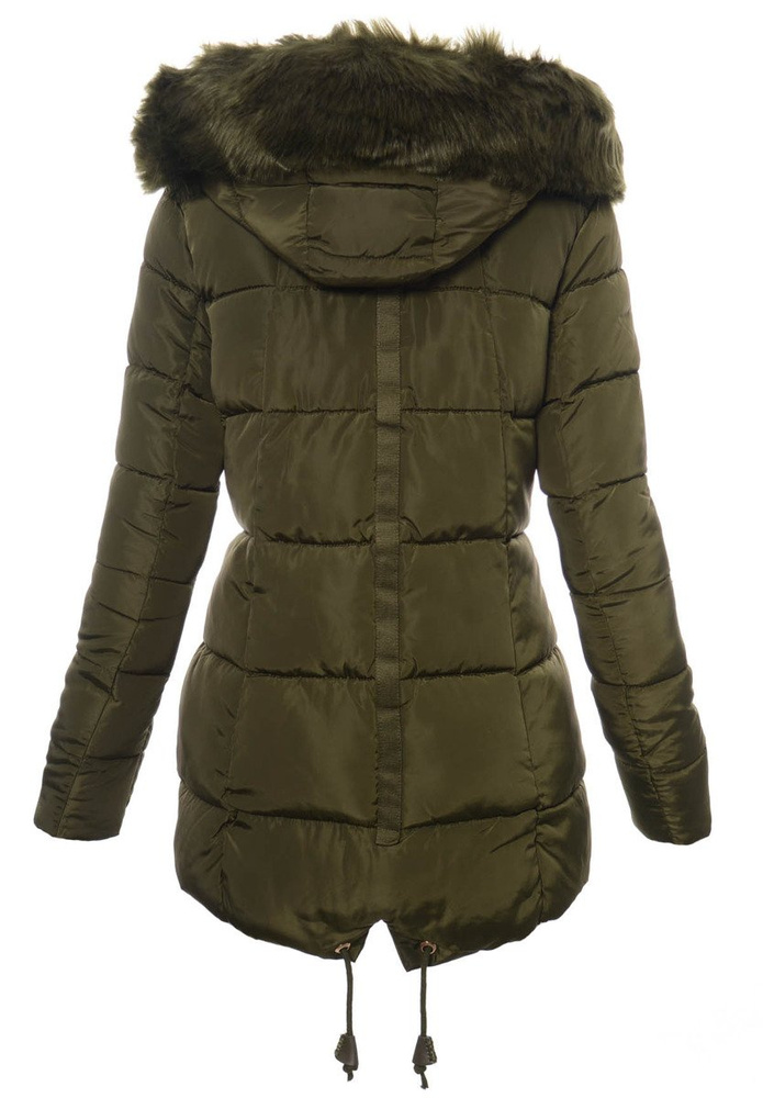 Damska Długa Zimowa Kurtka Ortalionowa Aneta Zielona