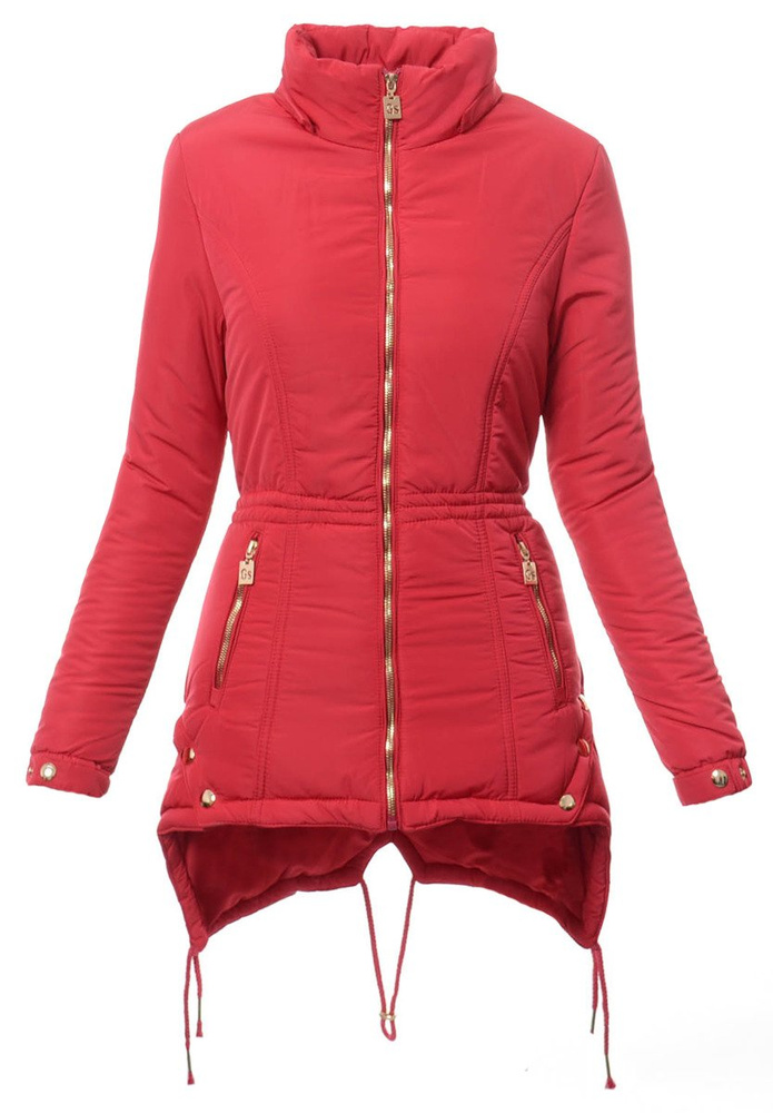 Damska Zimowa Kurtka Ortalionowa Karla Malinowa