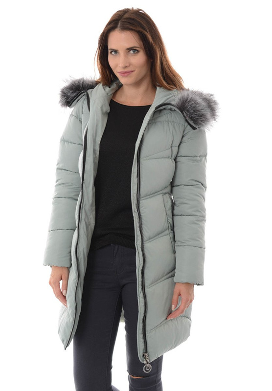 Damska Zimowa Kurtka Ortalionowa Klementyna Miętowa