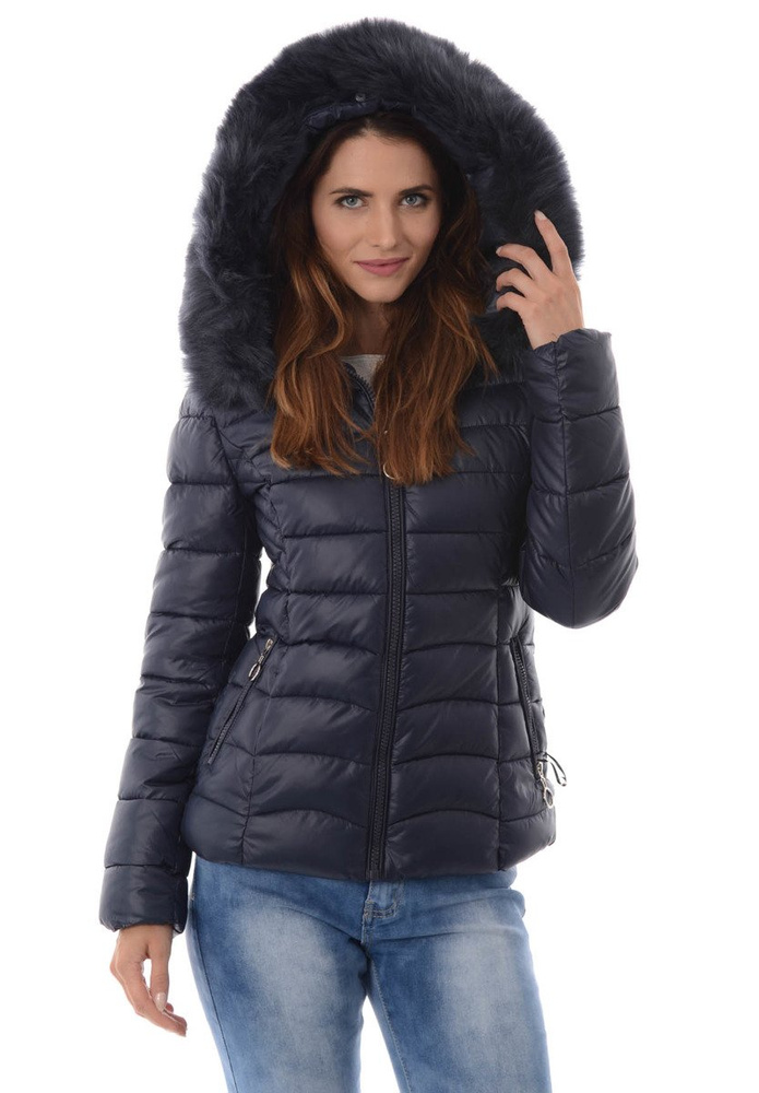 Damska Zimowa Kurtka Ortalionowa Daria Granatowa