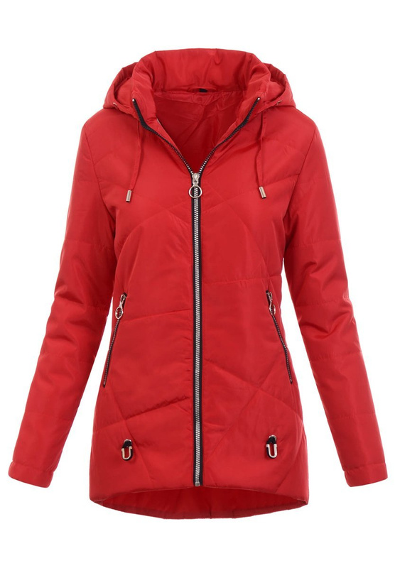 Damska Wiosenna Kurtka Julita Czerwona