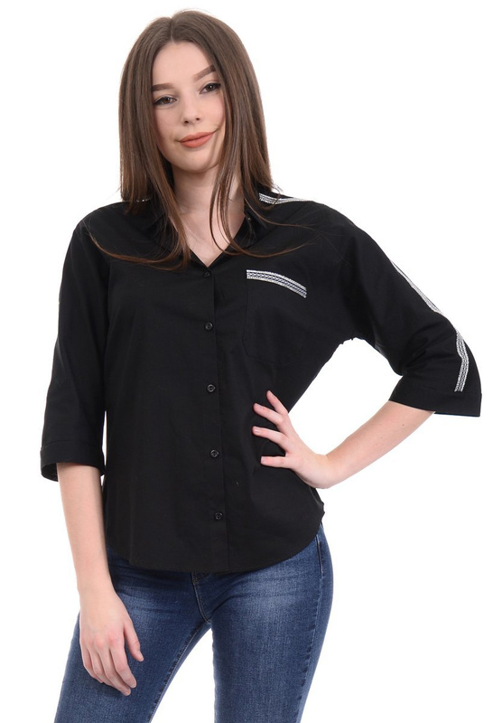 Damska Bluzka Koszula Czarna