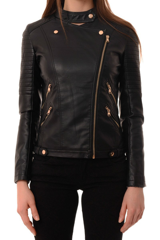 Kurtka Ramoneska Złote Suwaki