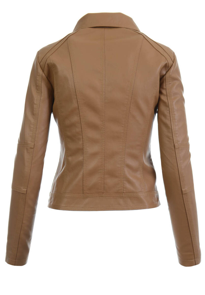 Damska Kurtka Ramoneska Megan Jasno Brązowa