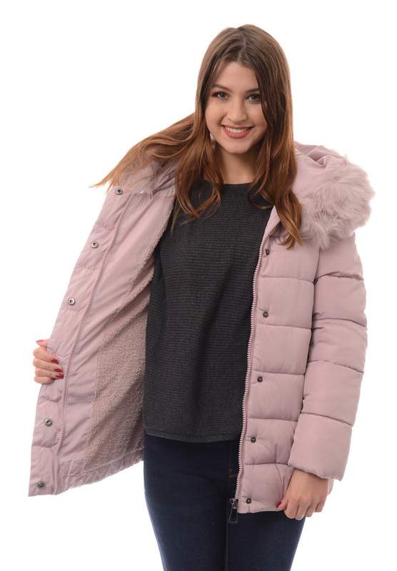 Damska Zimowa Kurtka Ortalionowa Różowa