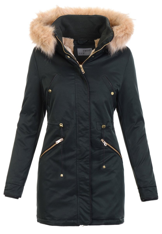 Damska Kurtka Parka Kinga Butelkowa Zieleń