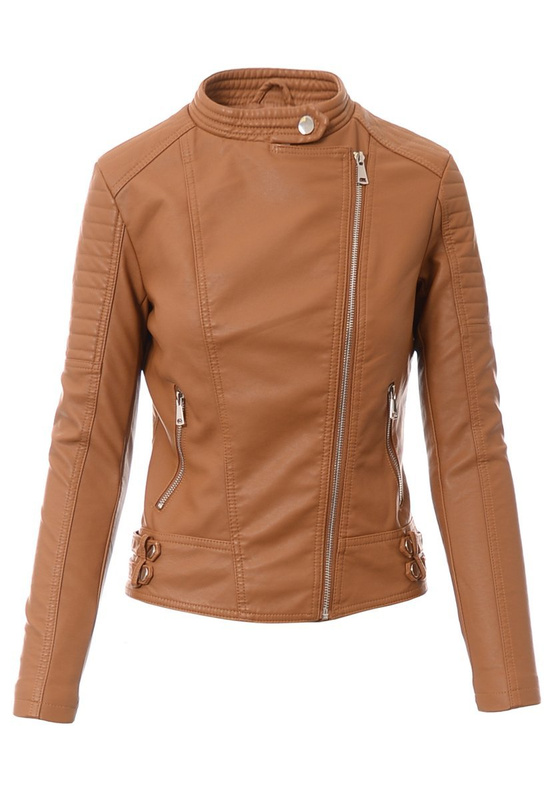 Damska Kurtka Ramoneska Irena Brązowa