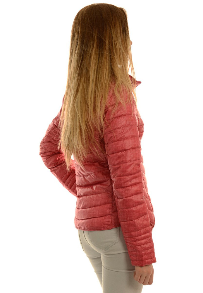 Damska Jesienna Wiosenna Kurtka Ortalionowa Malinowy Melanż