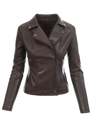 Damska Kurtka Ramoneska Angela Brązowa