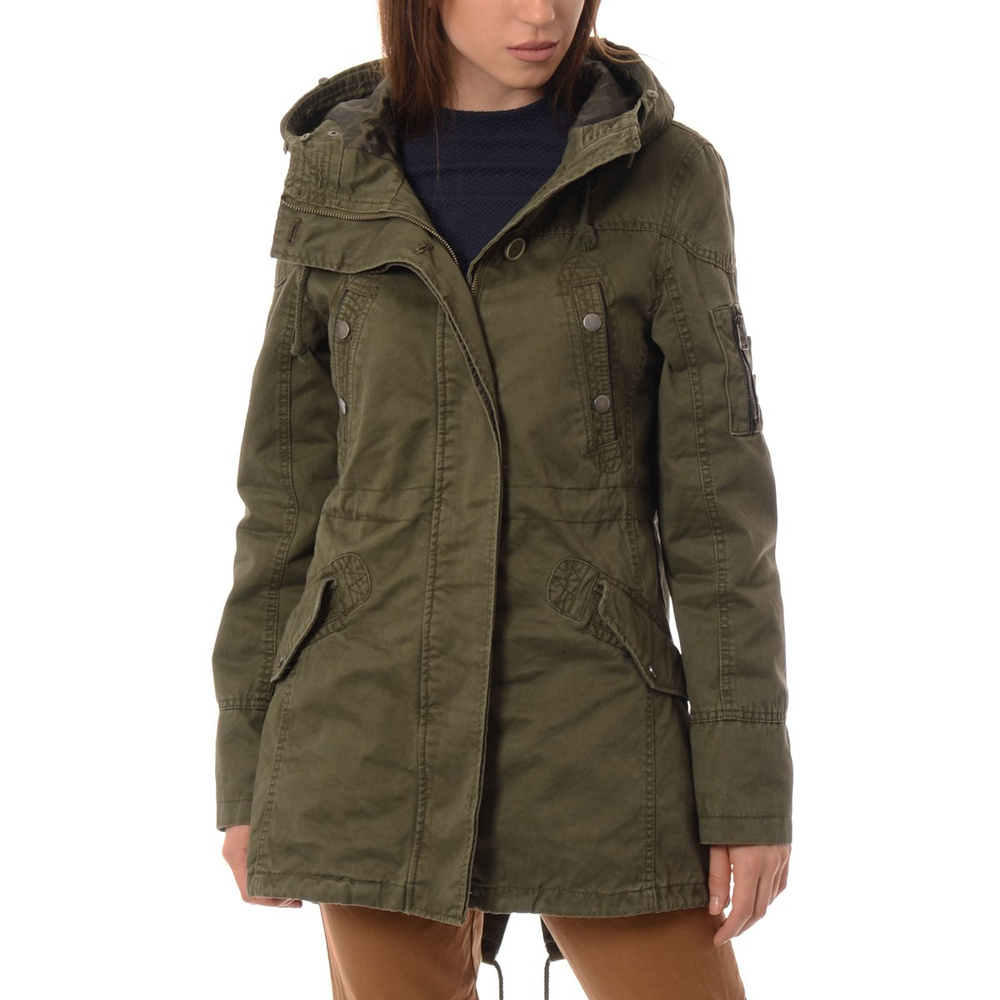 Damska Parka Kurtka Zimowa 2w1 Zielona