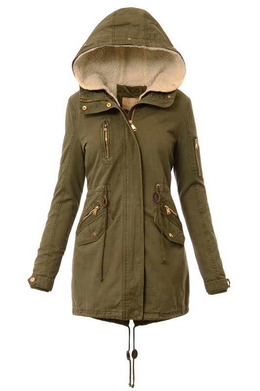 Damska Parka Kurtka Wiosenno Zimowa 2w1 Gwen Zielona