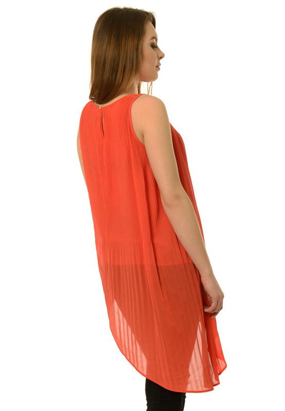 Damska Asymetryczna Tunika Ceglana