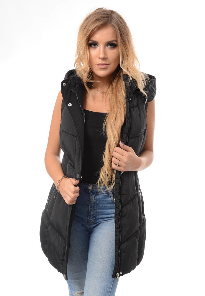Damska Kamizelka Bezrękawnik Anna Czarny